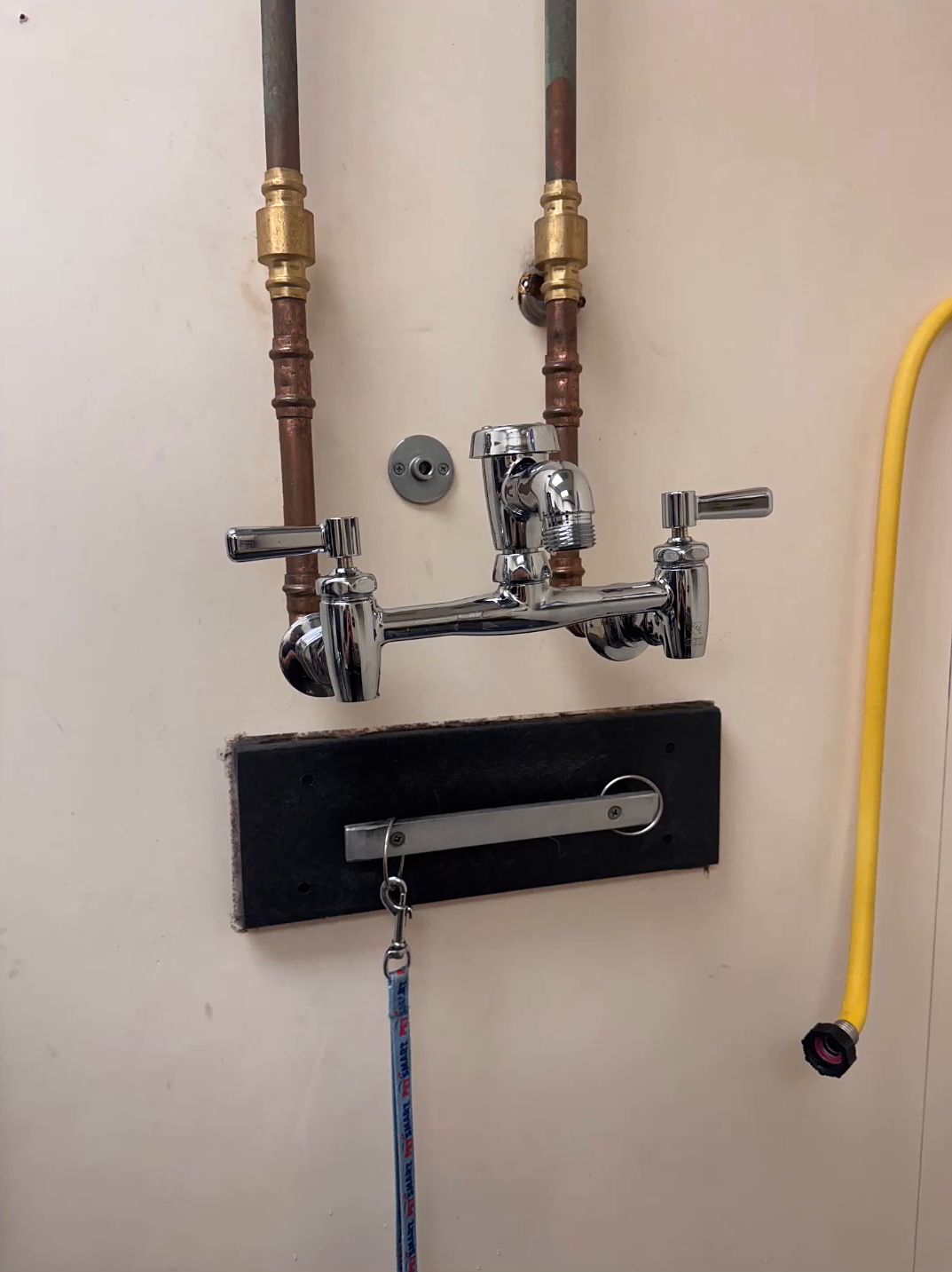 Utility sink faucet with copper lines